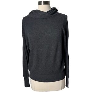 We Are Sundays Charcoal Grey Waffle Knit Cashmere Blend Hoodie Sweater Womens XS